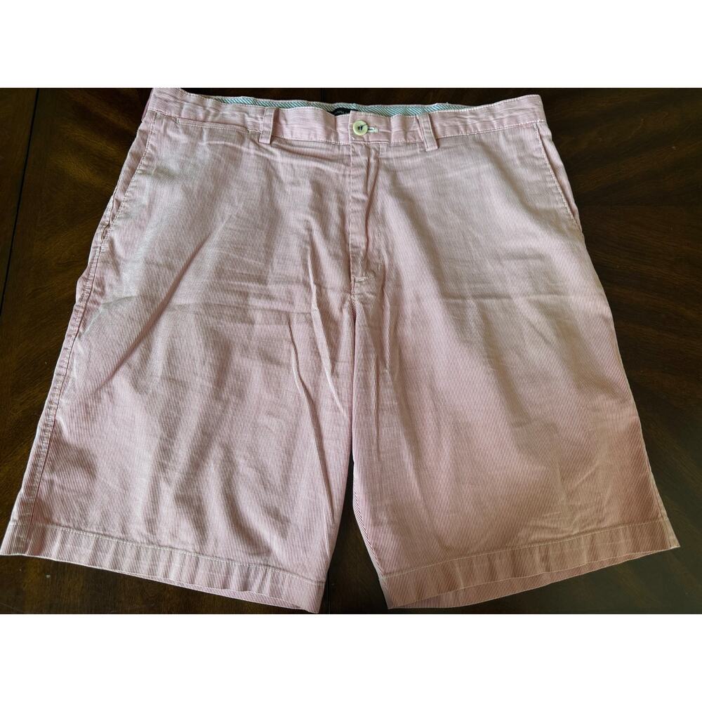 Banana Republic Cord Shorts Mens Sze 38 Red White Pinstriped Summer Beach Preppy